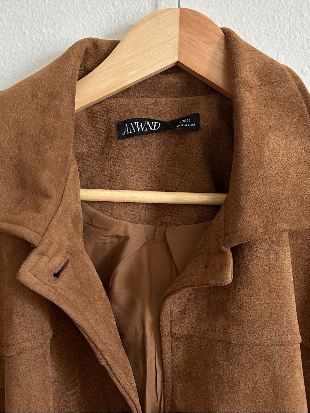 Classic Brown Suede Lightweight Shirt Jacket - Women's Casual Layer - Picture 6 of 9